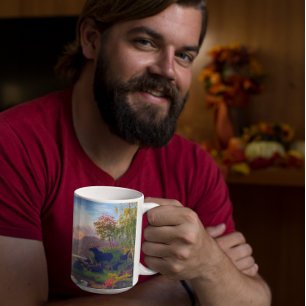 Mug Majestic Moose dans un camp paysager d'automne sué