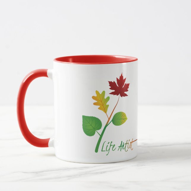 Mug Make Life Art : L'artiste de la vie Slogan inspira (Gauche)
