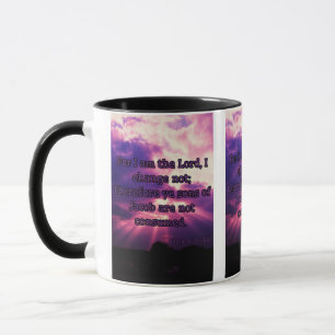 Mug Malachi 3:6 KJV Bible Verse Pic Deux Tons