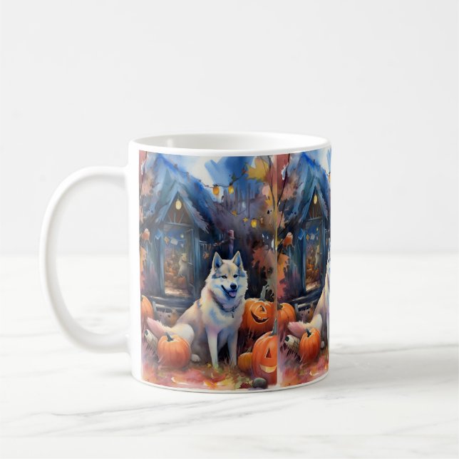 Mug Malamute d'Halloween en Alaska avec la peur Citrou (Gauche)