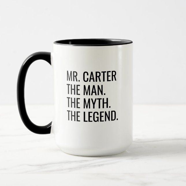 Mug Male Teacher Gift, Custom Teacher Coffee Mug, Pers (Gauche)