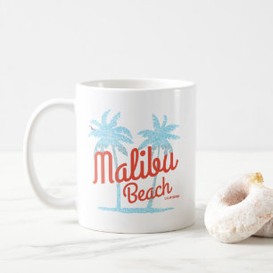 Mug Malibu Beach California Vacances USA Vintage Coral