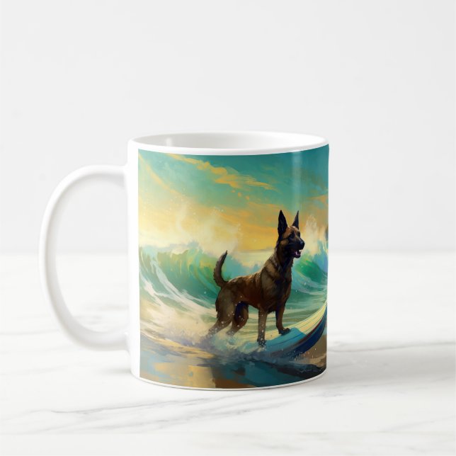 Mug Malinoi Beach Surf Peinture belge (Gauche)