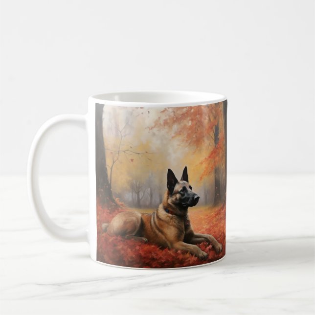 Mug Malinoi belge en automne Leaves Fall Inspire (Gauche)