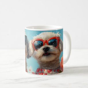 Mug Maltais avec coeur Roses Saint Valentin
