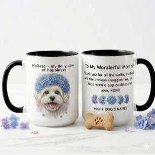Mug Maltais ma dose quotidienne de bonheur Hydrangea