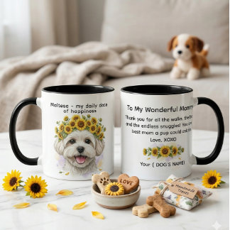 Mug Maltais ma dose quotidienne de bonheur Tournesols
