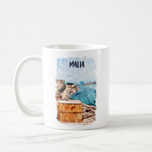 Mug Malte Vue sur l'île Méditerranée (Gauche)
