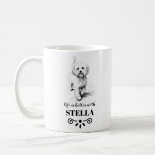 Mug Maltese Life est meilleur avec Custom Dog Name