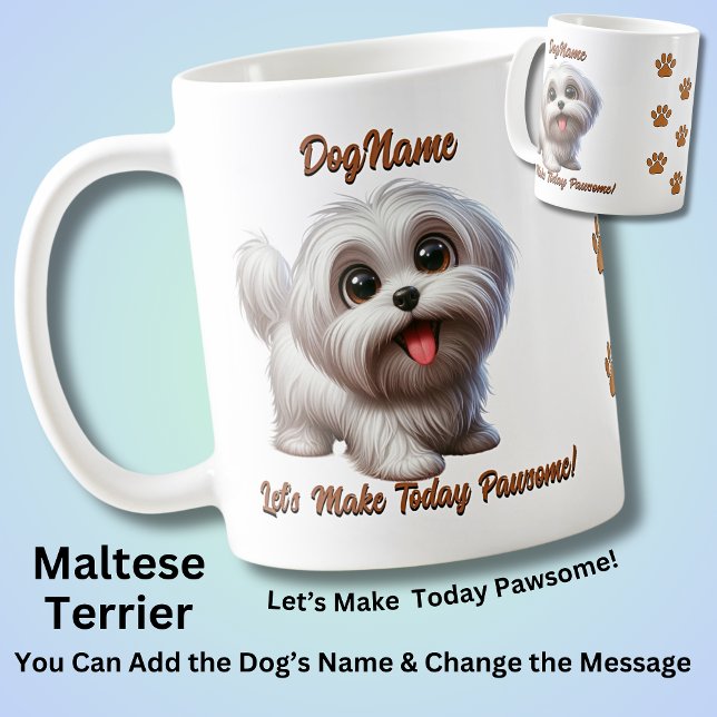 Mug Maltese Terrier - Ajouter le nom du chien, modifie (Créateur téléchargé)