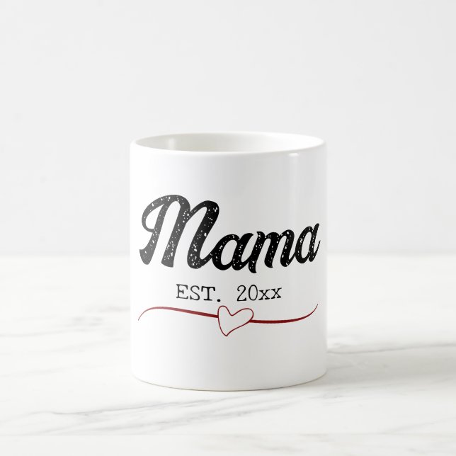 Mug Mama année personnalisée coeur de texte personnali (Centre)