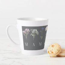 Mug MAMA avec lettres florales – Cadeau de Fête de