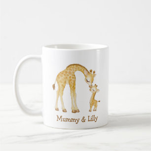 Mug Mama & Baby Giraffe - Famille personnalisée