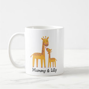 Mug Mama & Baby Giraffe - Famille personnalisée