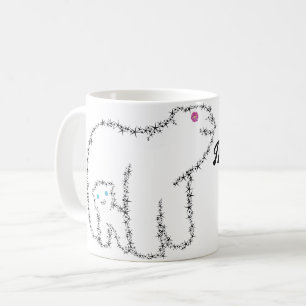 Mug Mama Bear Stars Line Monogramme