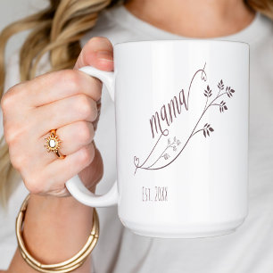 Mug Mama de script moderne Année établie