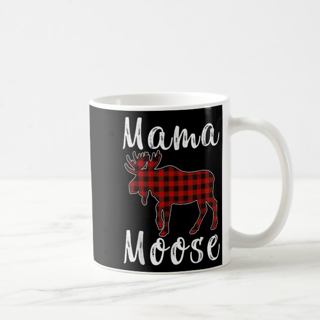 Mug Mama Moose Family Christmas Pajama Red&amp; Black  (Droite)