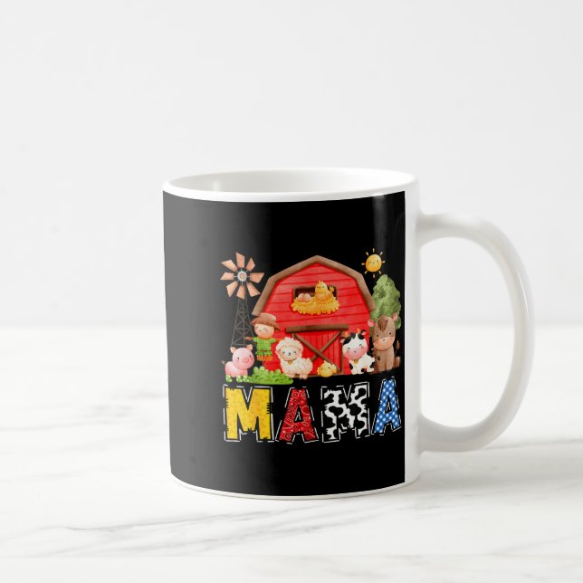 Mug Mama Red Farm Cow Birthday Boy Matching Family Par (Droite)