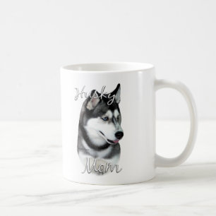 Mug Maman 2 du chien de traîneau sibérien (noir)