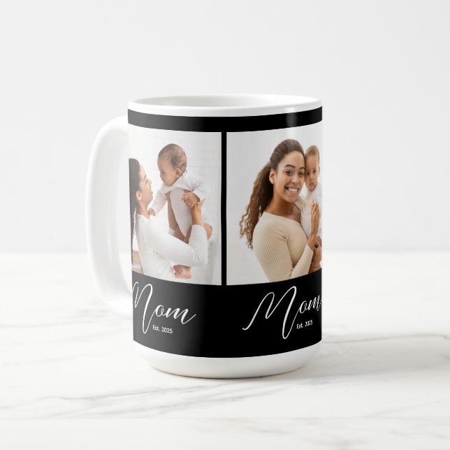 Mug Maman a établi le script noir 3 Photo (Devant gauche)