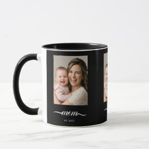 Mug Maman a établi une photo noire personnalisée année