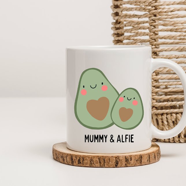 Mug Maman & Baby Avocado, Famille de jumelage personna (Créateur téléchargé)
