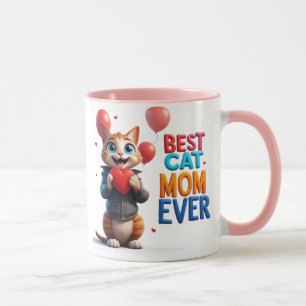 Mug Maman Chat Douce Kitty Avec Grands Yeux 🐱