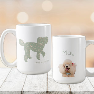 Mug Maman Chienne Caniche Photo Personnalisée Vert Sau