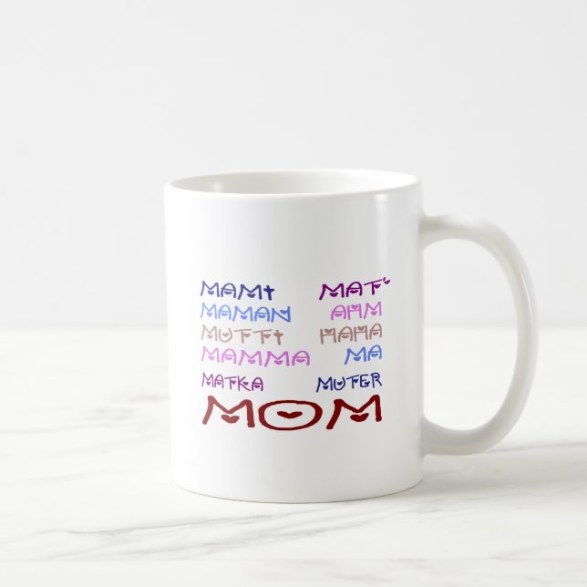 Mug Maman dans différentes langues (le jour de mère) (Droite)