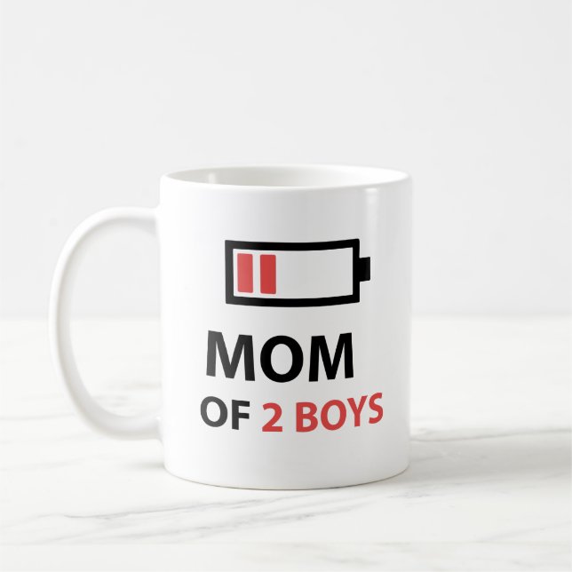 Mug Maman de 2 garçons Cadeau Fête des mères Anniversa (Gauche)