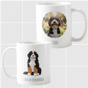Mug Maman de Bernedoodle personnalisée Photo et nom de