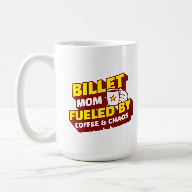 Mug Maman de Billet nourrie par le café et le chaos (Gauche)