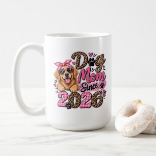 Mug Maman de Chien Depuis 2026 Léopard Rose