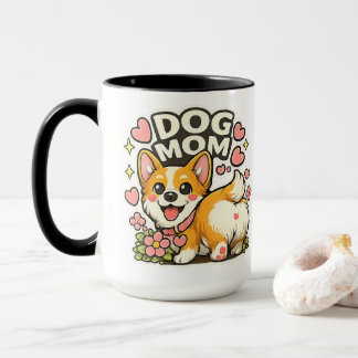 Mug Maman de chien mignon autocollant Corgi Kawaii Fle