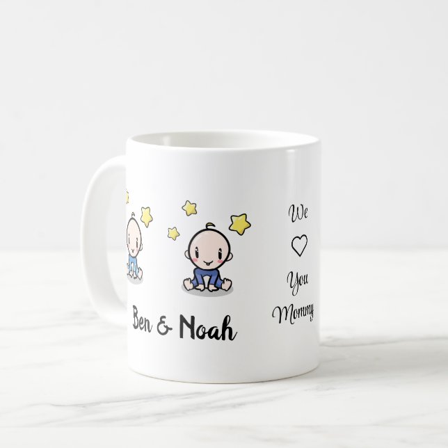 Mug Maman De Jumeaux Cadeau, Nouvelle Maman, Jumeaux,  (Devant gauche)