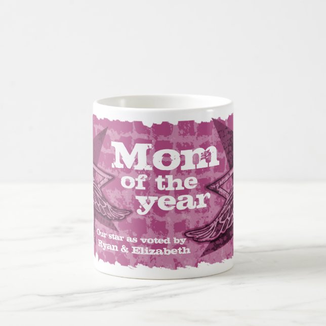Mug Maman de l'année photo étoiles mauve mauve mauve m (Centre)