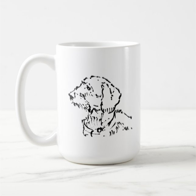 Mug Maman de Teckel à Poil Dur Café (Gauche)
