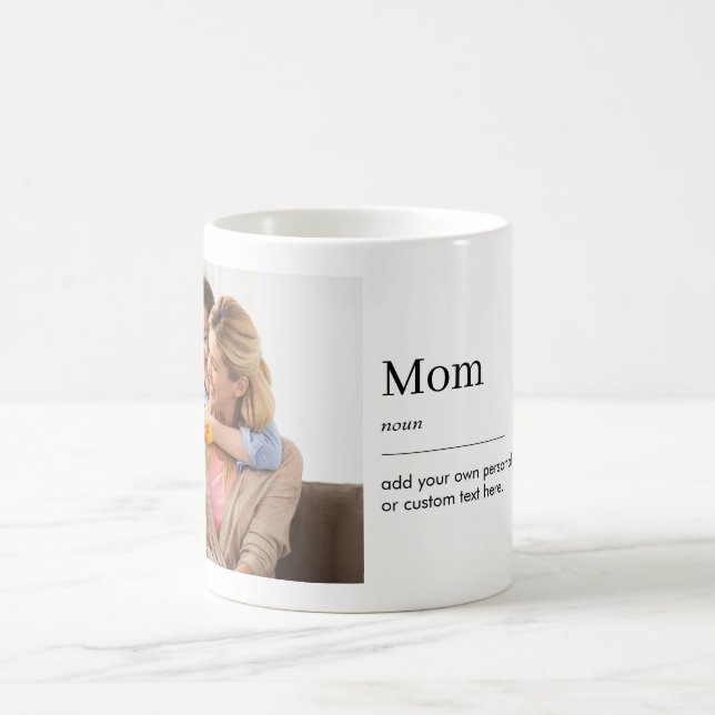 Mug Maman Définition Fête des mères Photo personnalisé (Centre)