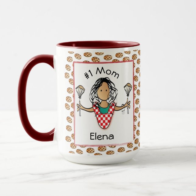 Mug Maman drôle Mère Ethnic Femme Cartoon Café (Gauche)