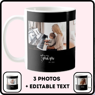 Mug Maman élégante noire établie un arc Ajouter 3 Phot