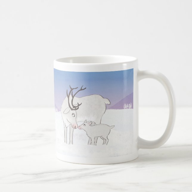 Mug Maman et bébé rennes de Noël muet (Droite)