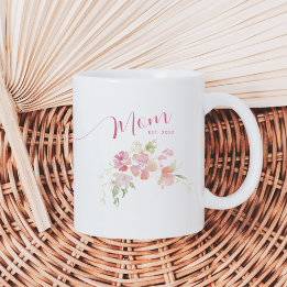 Mug Maman Etablie Rose Push Aquarelle Florale