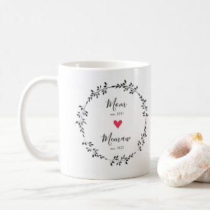 Mug Maman   Mémo Année Est. Cœur