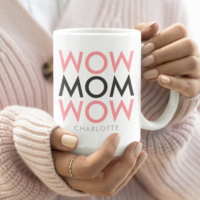 Mug Maman | Mother's Day Name Modern Pink Super Cute (Créateur téléchargé)