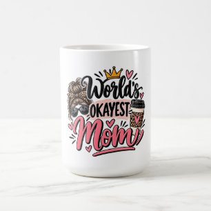 Mug Maman Moyenne du Monde Imprimé Léopard Chignon Déc