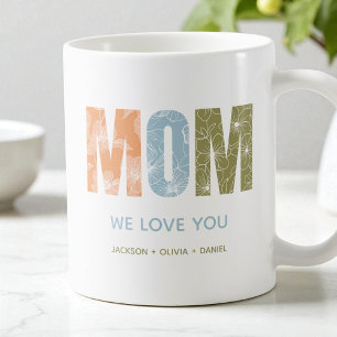 Mug Maman Nous T'Aimons Typographie Florale Moderne D'