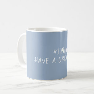 Mug Maman numéro un bleu-gris ardoise