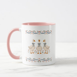 Mug Maman Oies Coquette Ruban Bleu Vintage Années 80
