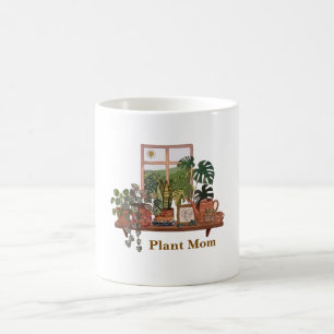 Mug Maman Plante Boho Jardin Intérieur Aquarelle 
