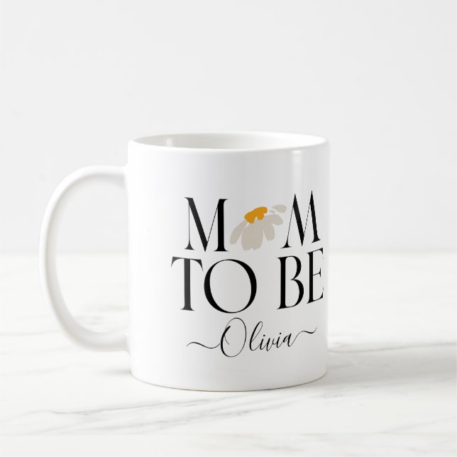 Mug Maman pour être marguerite baby shower floral nouv (Gauche)
